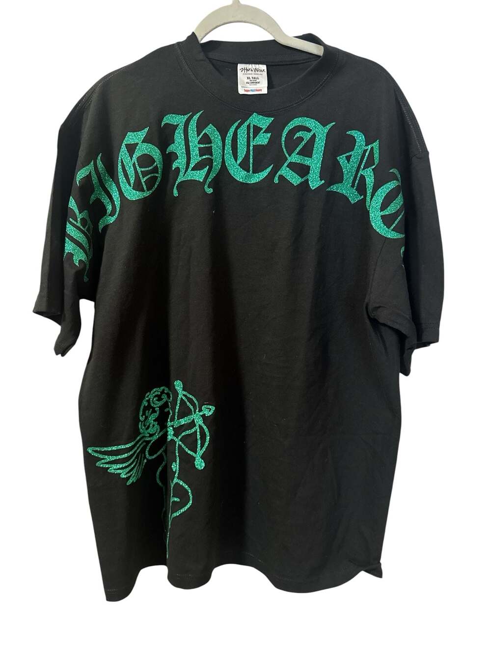 Shaka Wear Super Max Heavy Gothic Lettering Cupid Graphic Tee Black